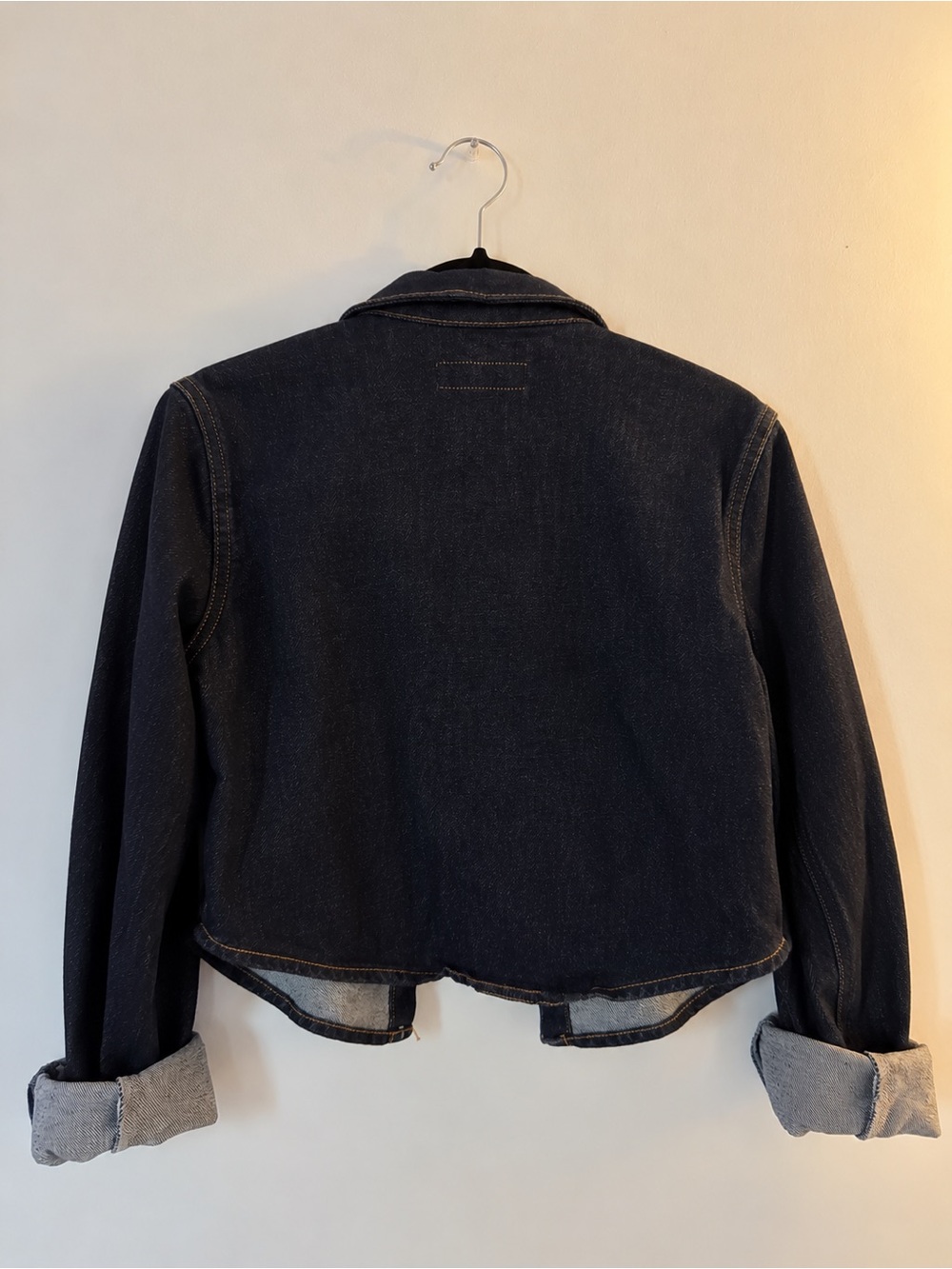 Zara Black Denim Cropped Jacket - Picture 4 of 4